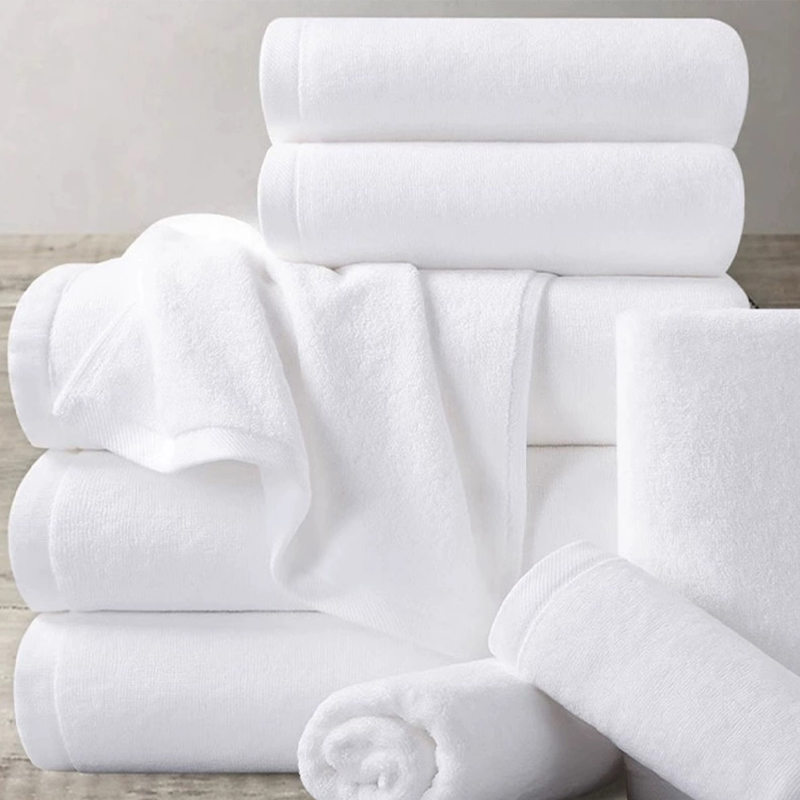 Puhdas puuvilla 32s kaksinkertainen kierre tavallinen terry valkoinen hotellipyyhkeet Puhdas puuvilla 32s kaksinkertainen kierre tavallinen terry valkoinen hotellipyyhkeet