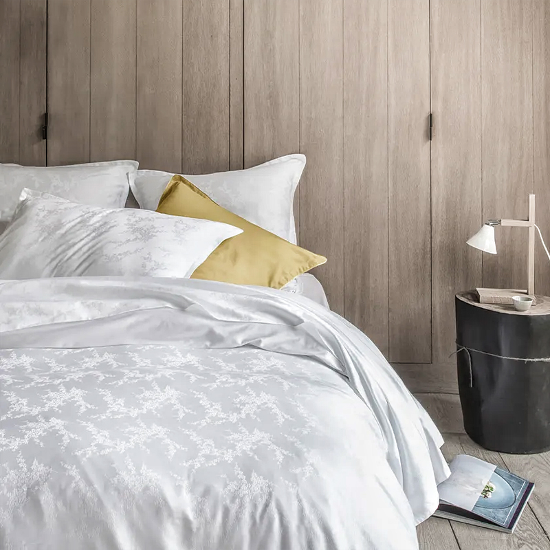 Pure Cotton 330TC Sateen Jacquard -hotellin peittokansi ja arkit sarja