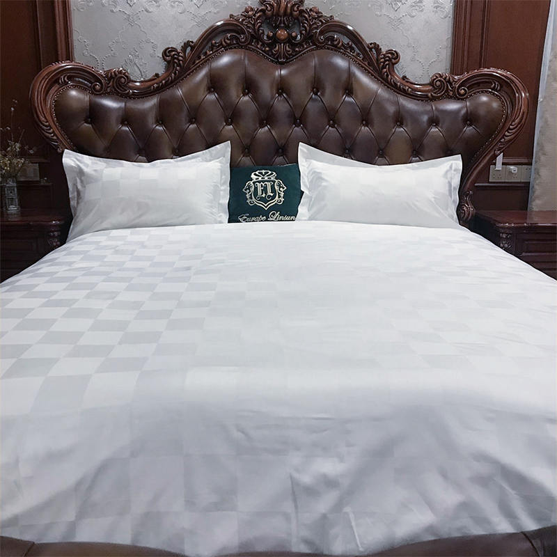 60S kammattu puuvillavalkoinen Sateen Dobby Check Hotel Bed Bed Duket Cover -sarjat