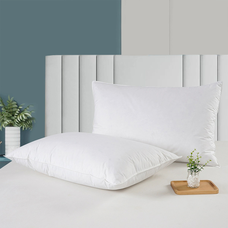 Puuvilla 233T Percale Shell 50% valkoinen ankka höyhen tyynyt hotellille