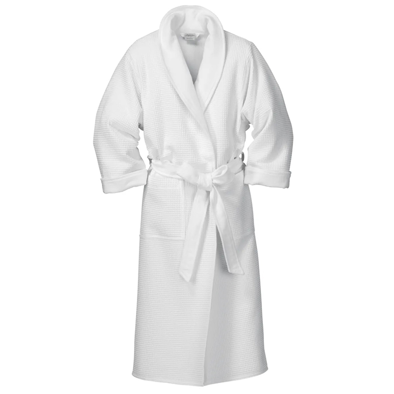 100 % puuvillavalkoinen 400 gsm kaksikerroksinen Terry Waffle Bathrobe hotellille