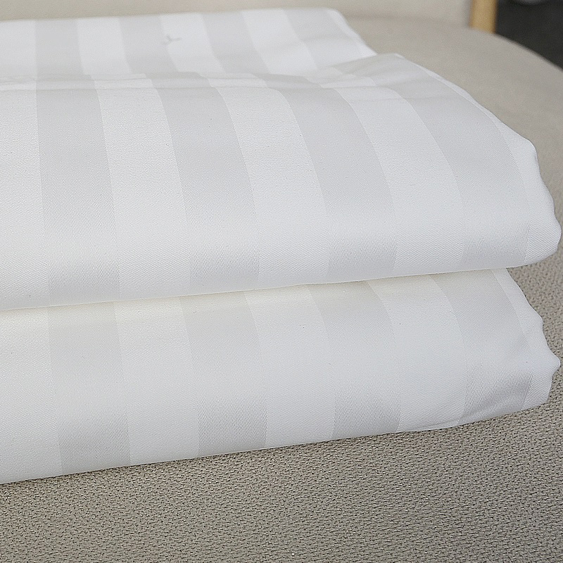 50% puuvilla 50% polyesteriä 250TC Satiini raidallinen valkoinen boutique -hotelli -lakanat tarvikkeet 50% puuvilla 50% polyesteriä 250TC Satiini raidallinen valkoinen boutique -hotelli -lakanat tarvikkeet