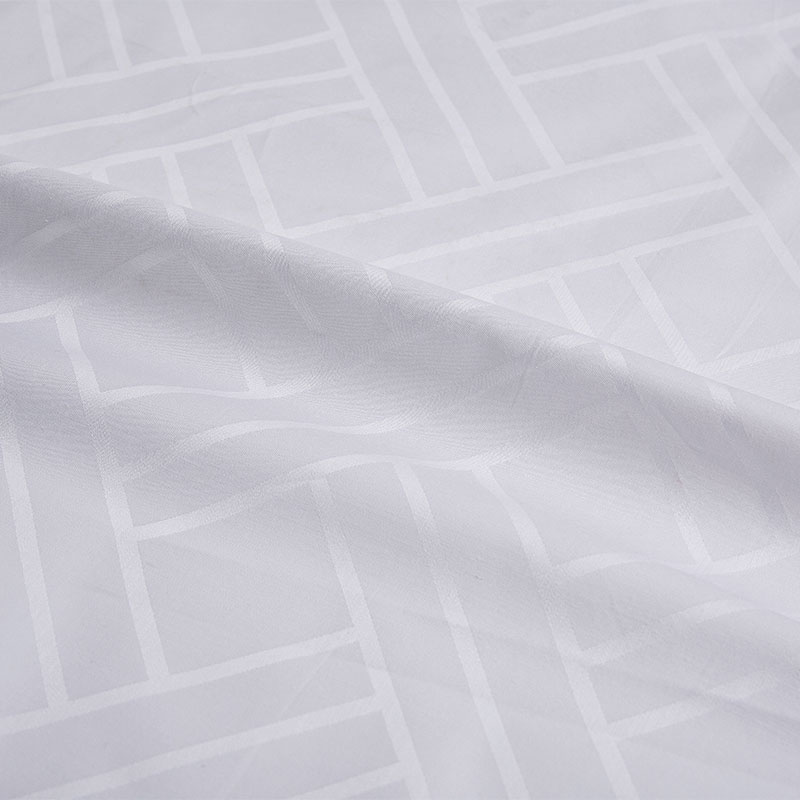Puhdas puuvillavalkoinen kudottu Jacquard -hotellilevykangas