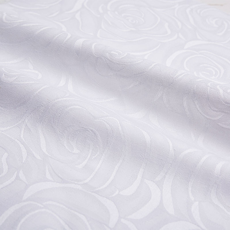 Puuvillavalkoinen hotelli vuodevaatteet kangas satiini jacquard ruusukukka